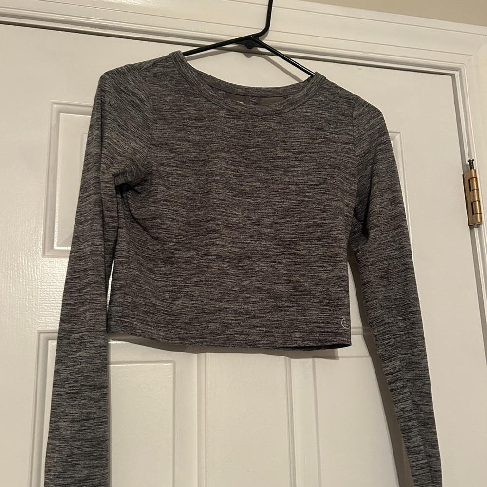 Gilly Hicks Cropped Open Back Long Sleeve Top
